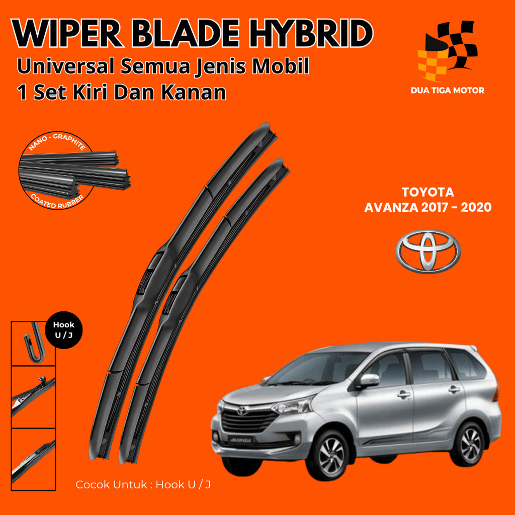 Wiper Hybrid Mobil Toyota Avanza 2017-2020 Satu Pasang Kiri Kanan