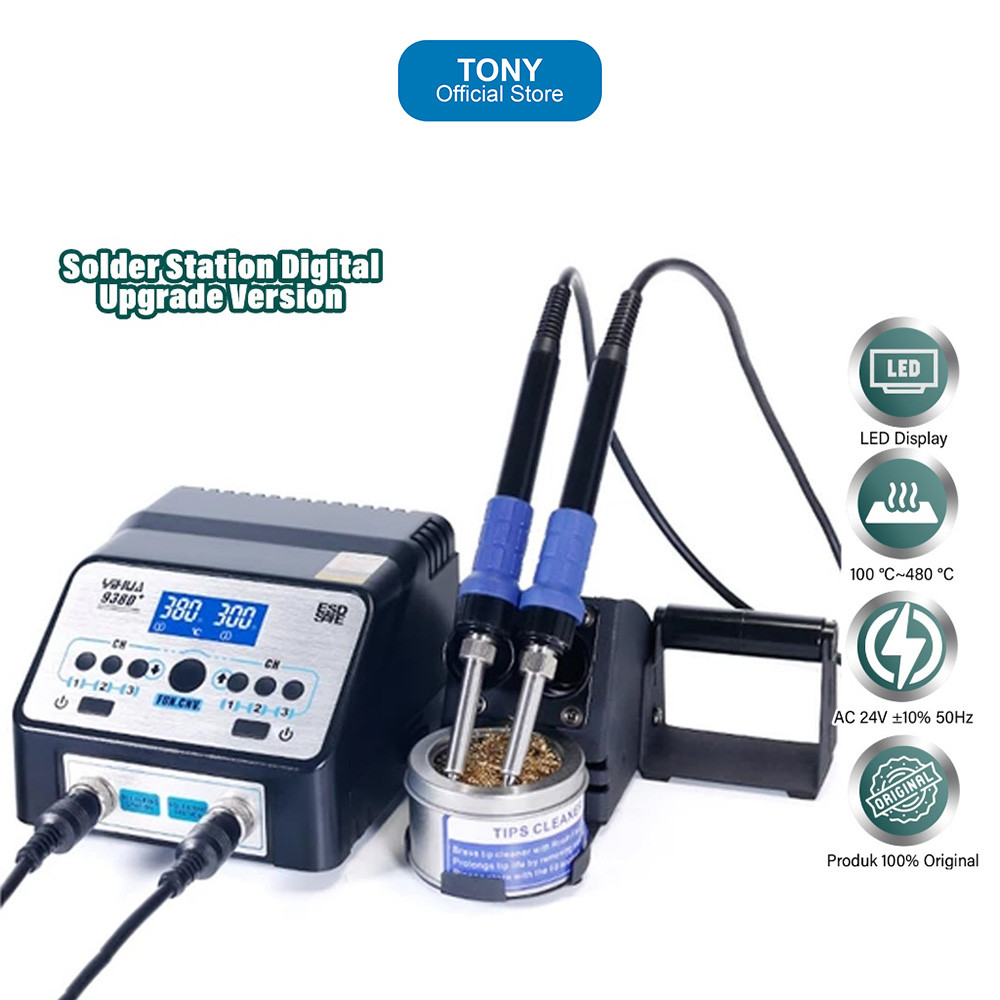 Solder Station YIHUA 938D+ - Dual Channel Twezer & Iron Upgrade Version - 938D+