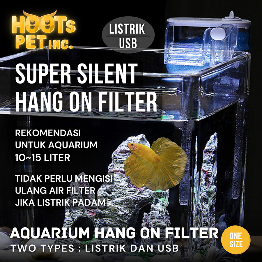 External Filter Mini Gantung Hang On Listrik USB Aquarium Ikan Pompa Air Aquascape Hanging Akuarium