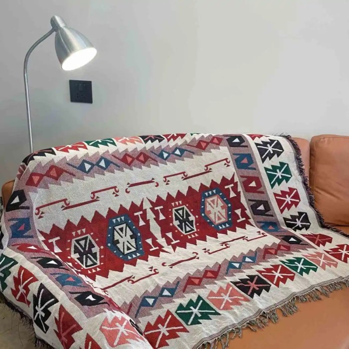 Selimut Mexico Mexican Bohemian Blanket Selimut Camping Glamping Kain Ethnic alas sofa karpet lantai