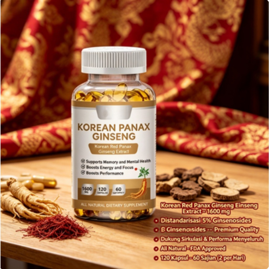 Ginseng Korea 1600mg Ekstrak Ginseng Merah 120 Kapsul LY41326