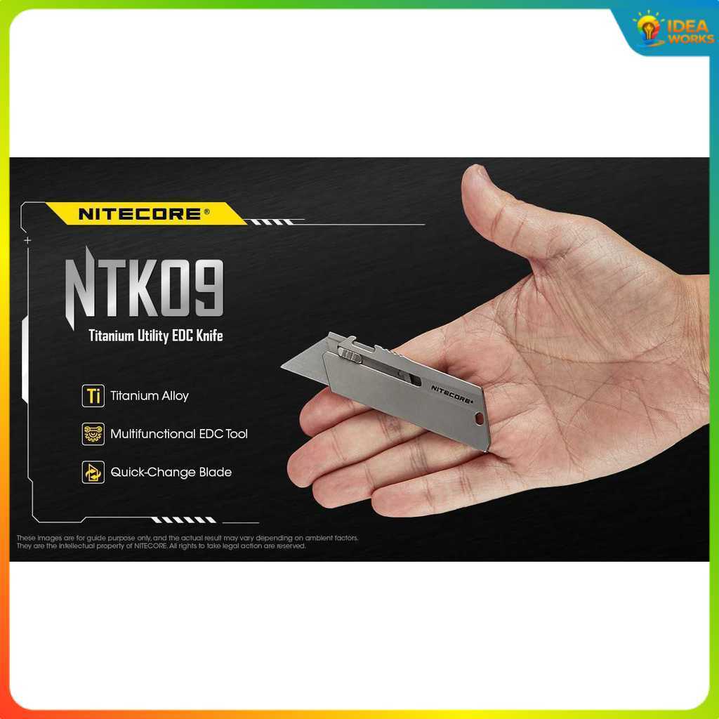 NITECORE Pisau Cutter Quick Change Blade Utility Knife Titanium Alloy - NTK09
