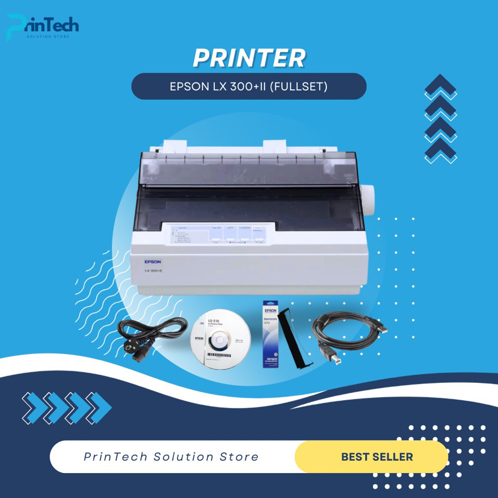 READY Printer Epson LX-300+II Dot Matrix USB Fullset - Refurbish (Seperti Baru)