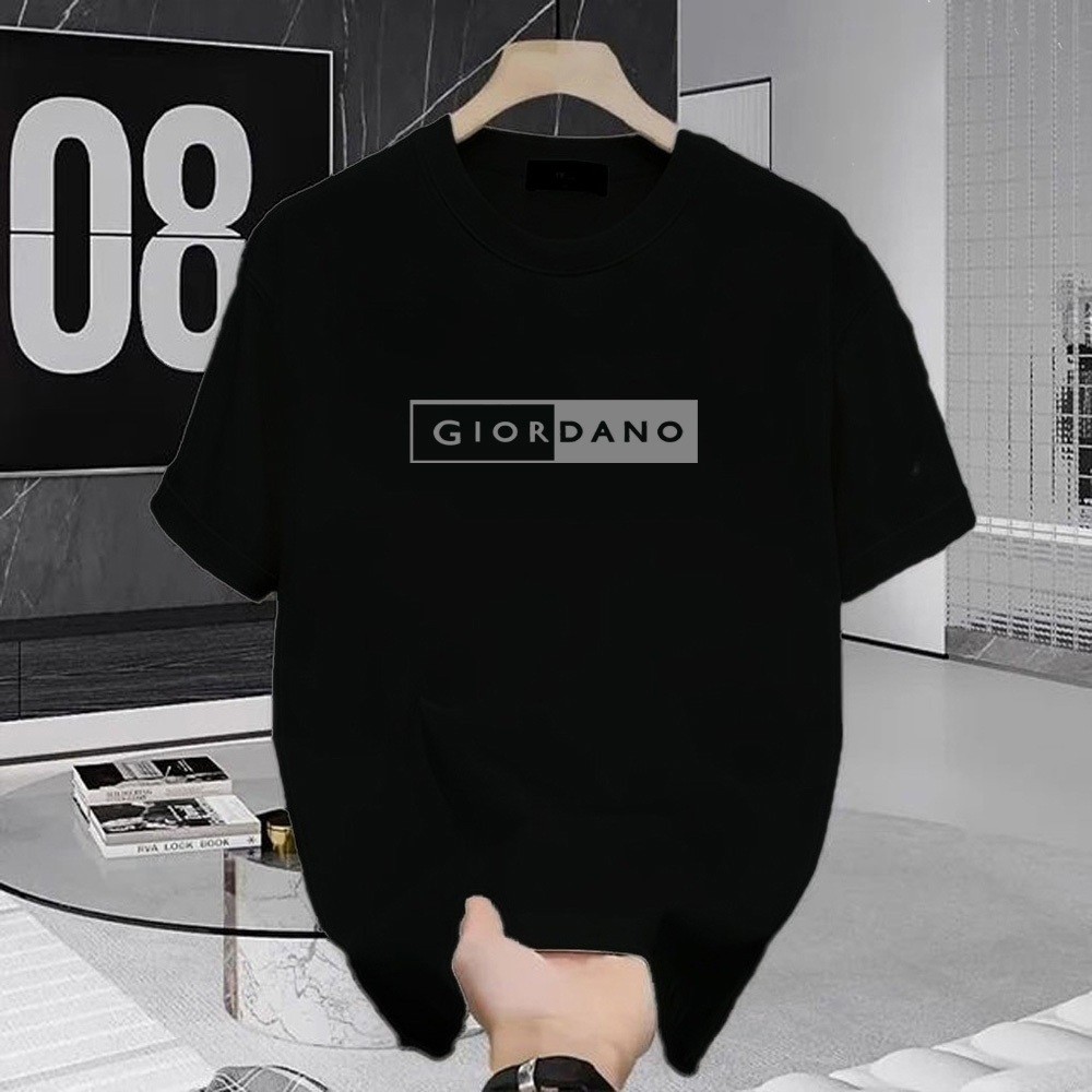 kaos pria kaos distro 100%Original Design Kaos Pendek Giordano Katun Combed 24S Motif Silver Kaos At
