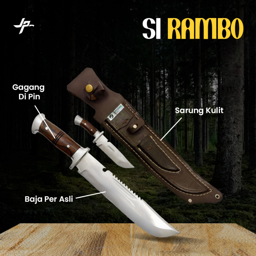 Pisau Rambo Anak Set | Pisau Survival Camping | Juragan Pisau