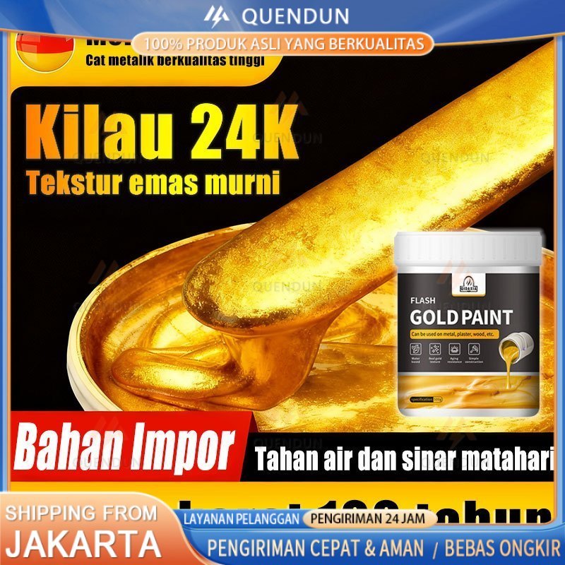 Tekstur emas murni FREE Kuas Emas Cat Gold Cat Kayu dan Besi Emas / Neo Alkycoat Royal Gold / Cat Em