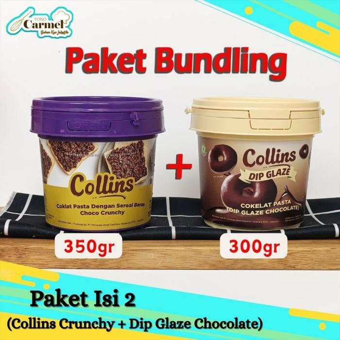 PROMO JAKARTA - (PAKET ISI 2) Choco Crunchy 350gr & Collins Glaze 300gr Selai Collins Coklat Crunchy