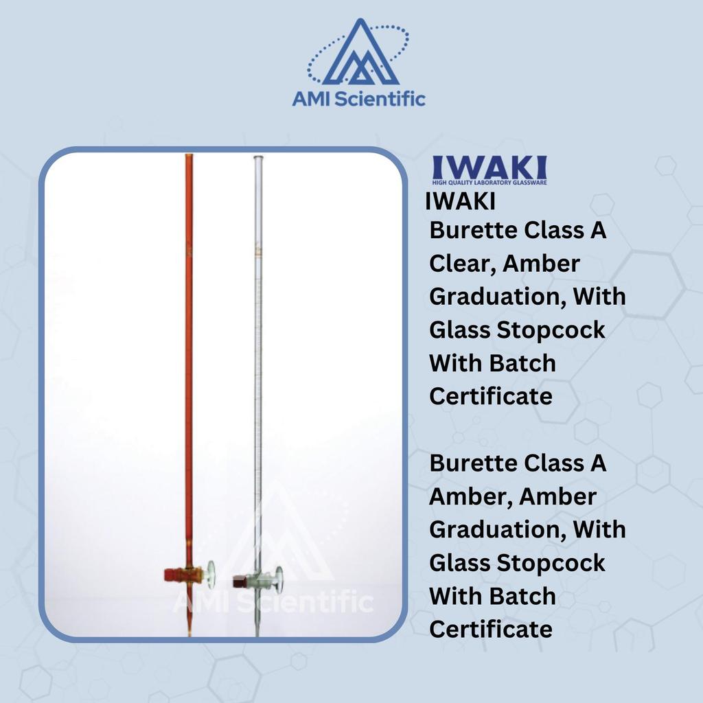 IWAKI Buret Class A Graduation Glass stopcock 10ml 25ml 50ml 100ml