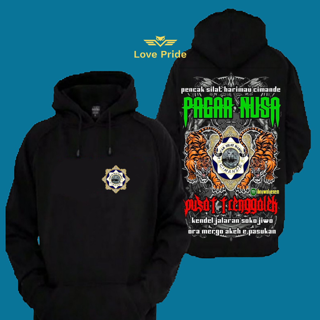 Sweater Hoodie Distro Harimau Cimande PSHC Pagar Nusa Pusat Trenggalek Premium Terbaru