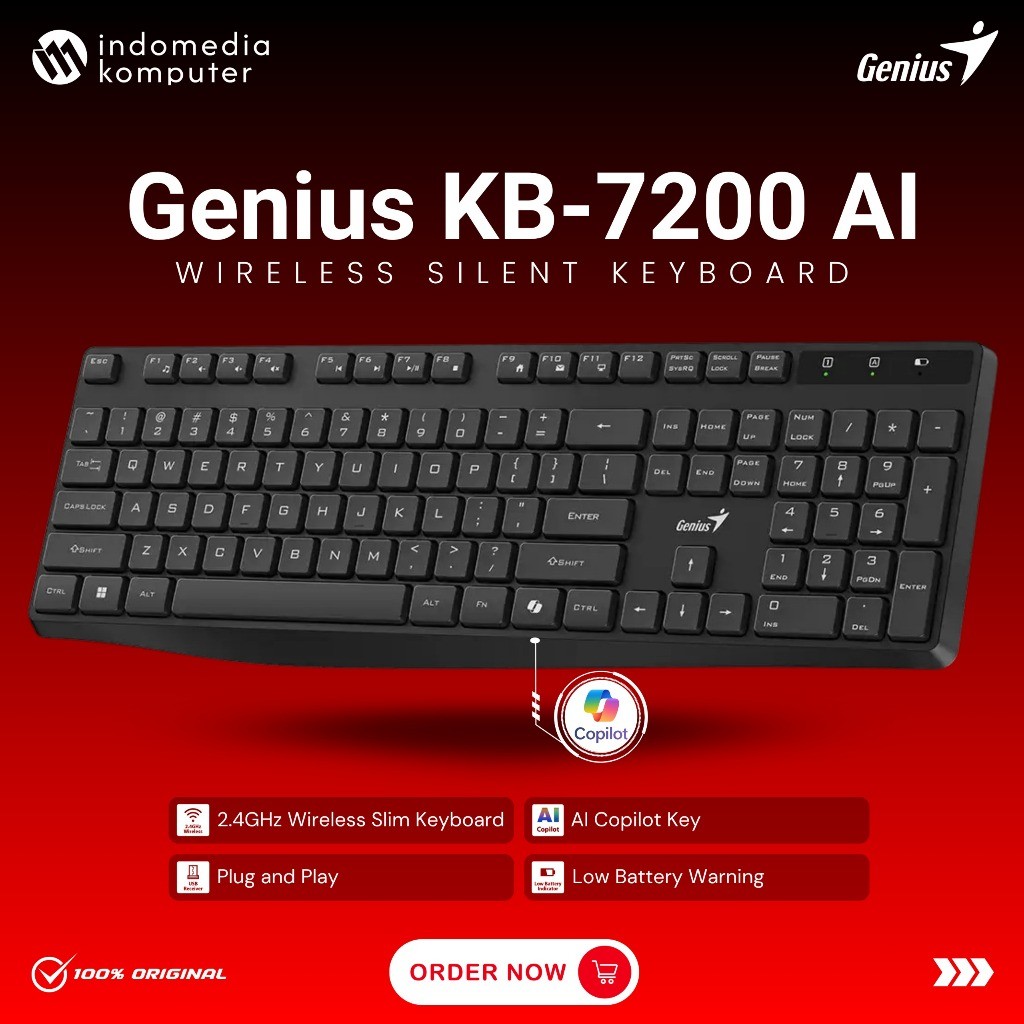 KEYBOARD GENIUS KB 7200 AI WIRELESS KEYBOARD GENIUS KB 7200 AI WIRELESS KEYBOARD GENIUS KB 7200 AI W