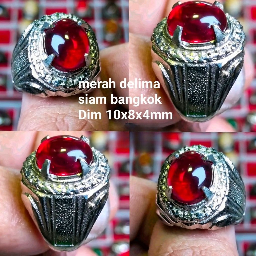 Cincin batu merah delima siam bangkok