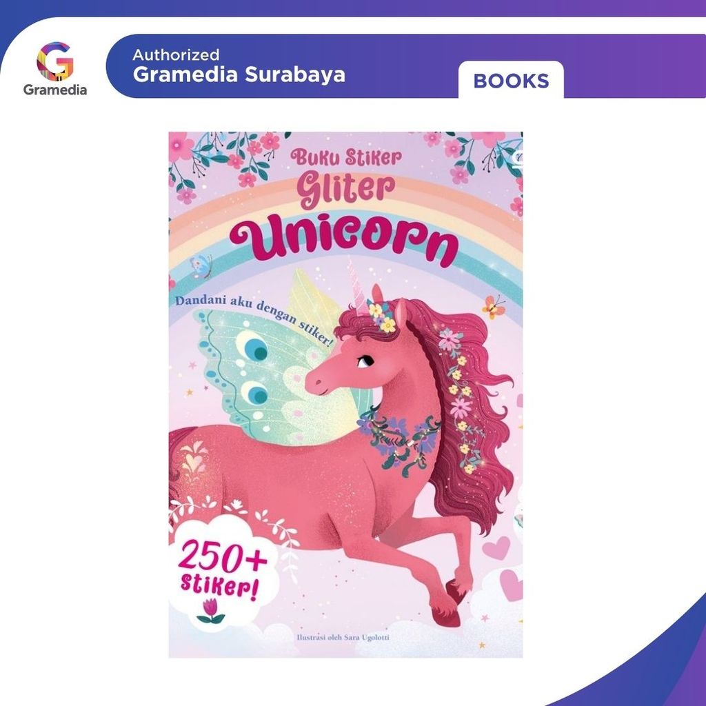 Gramedia Surabaya - Buku Stiker Gliter: Unicorn