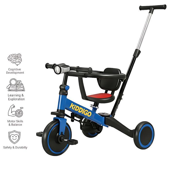 Sepeda Roda Tiga Anak dengan Stroller Dorong Tricycle Balita 3 in 1 Premium