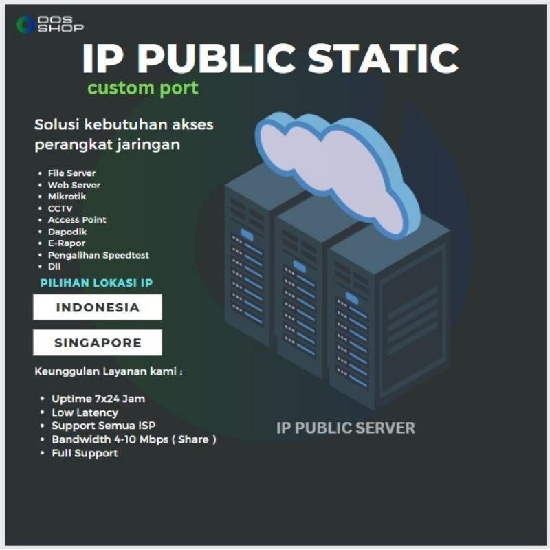 IP Publik Statik IP Public Static Costum Port
