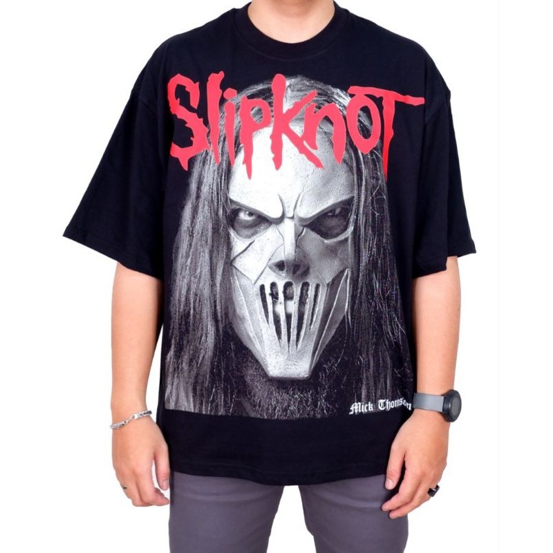 (COD) SLIPKNOT MICK THOMSON T-SHIRT OVERSIZE KAOS SLIPKNOT KAOS MICK THOMSON BIG SIZE BAND BOOTLEG