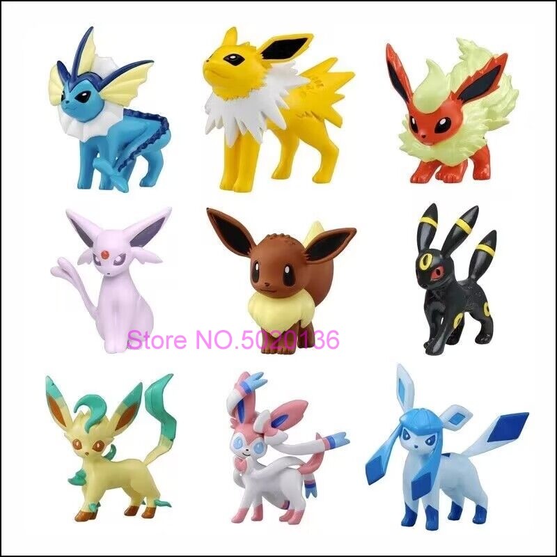 Pokemon TOMY TOY Figure Eevee Leafeon Sylveon Umbreon Espeon Flareon Vaporeon Jolteon Glaceon PVC Ac