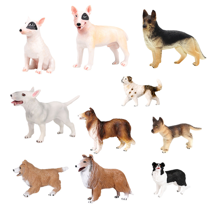 Border collie Labrador Poodle ihuahua Dog Animal Figurines Action Figure Toy Models Home Decor Kids 