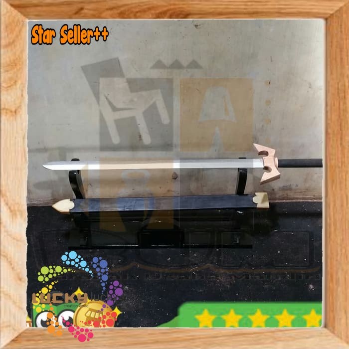 mainan pedang kayu ( wooden zelda cosplay sword knight )