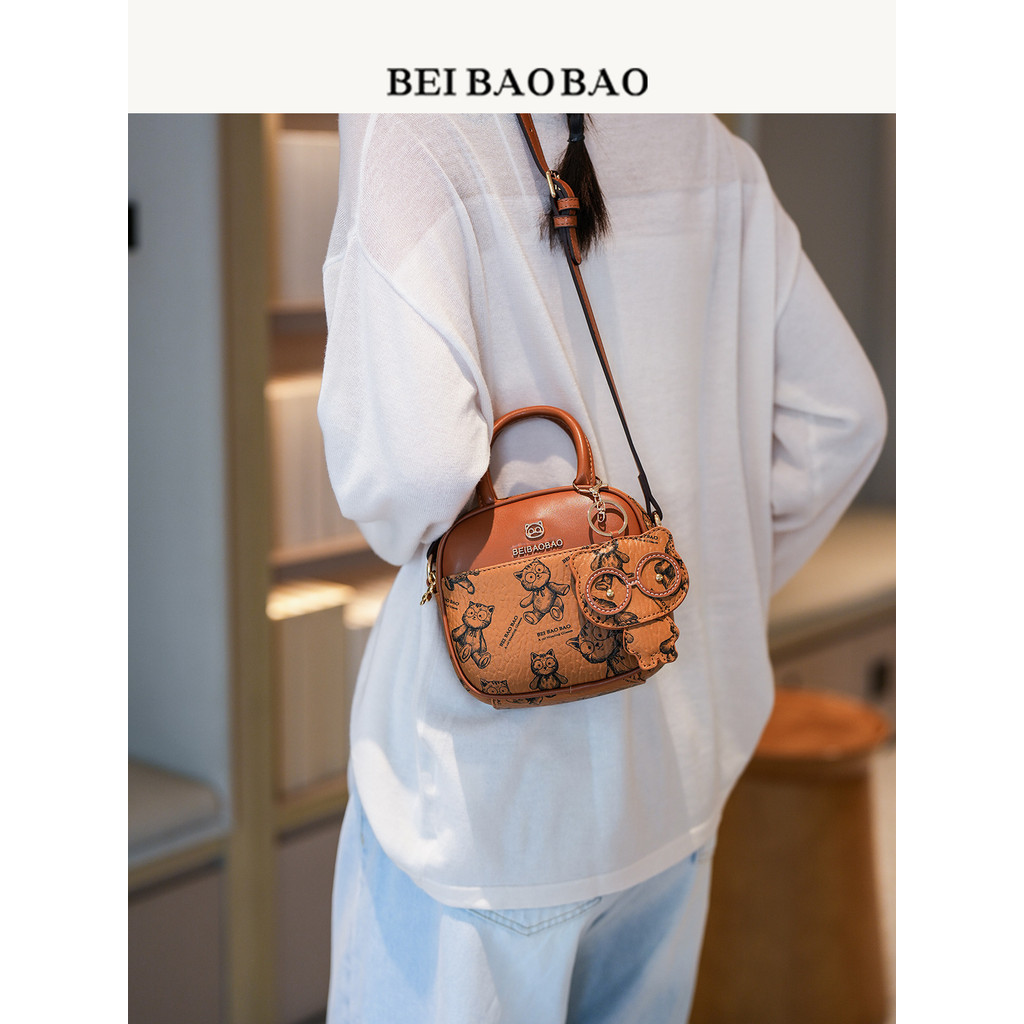 Tas Mini Imut Wanita Santai Sederhana Tas Bahu Kucing Kecil