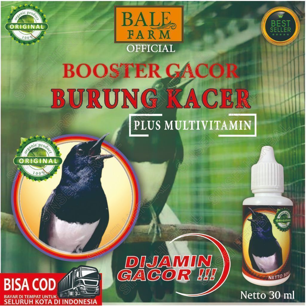 Doping Burung  Booster Gacor Burung Kacer 30ml / Vitamin Burung Kacer / Multivitamin Kacer