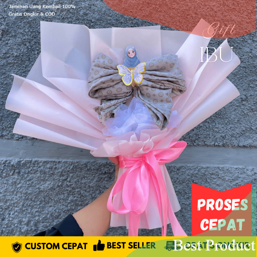 Kado Hari Ibu Happy Mothers Day Gift Buket Hijab Hadiah Untuk Hari Guru Teacher day Ibunda Mama Spes