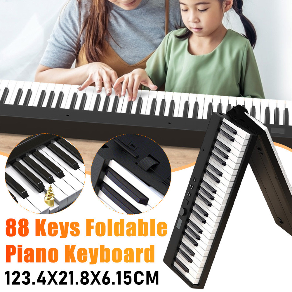 88 Key Foldable Electric Piano Keyboard Electronic Piano Musical trument With Sheet Music Hand Roll 