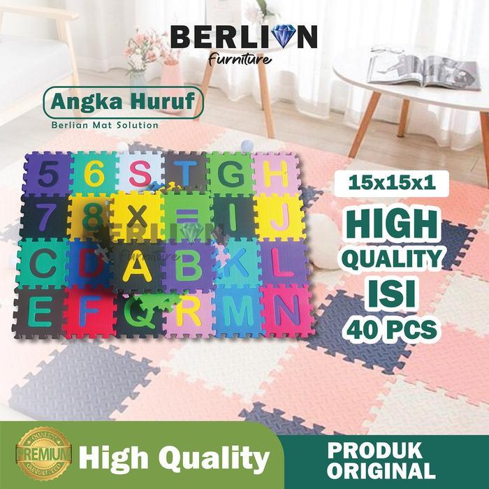 Alas Lantai Puzzle Huruf dan Angka 30x30 - tebel 1cm