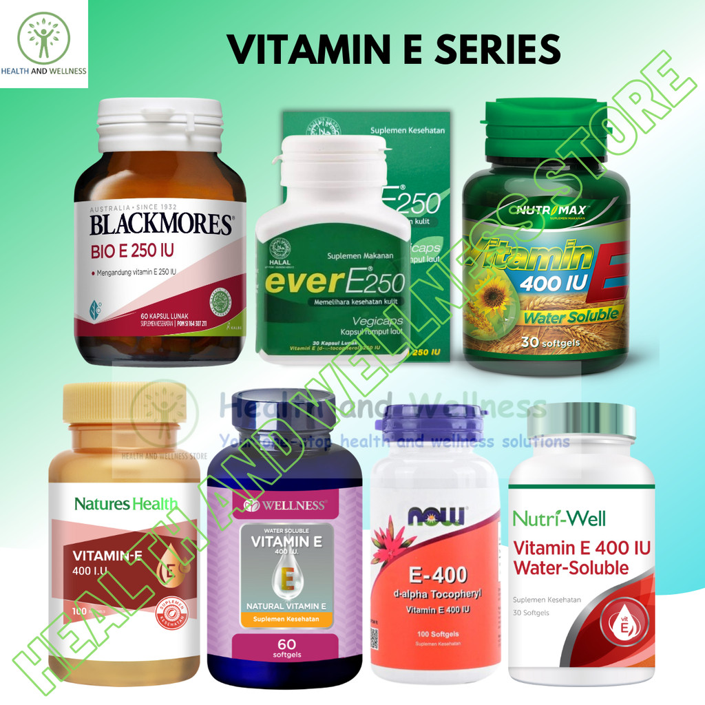 Blackmores Bio E 250 IU Nutrimax Vitamin E 400 IU Nutriwell 400 IU Wellness 400 IU Vitamin E Series