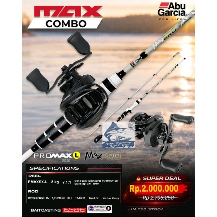 PAKET COMBO BC ABU GARCIA MAX JORAN BAIT CASTING ABU GARCIA MAX PRO 702MH DAN REEL BC ABU GARCIA PRO