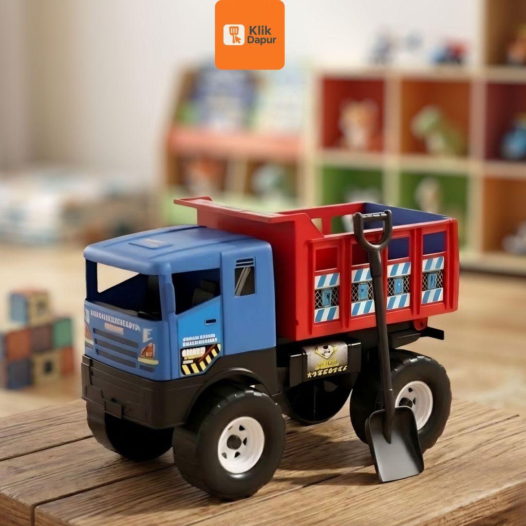 KLIKDAPUR - MAINAN MOBILAN TRUCK BOX BISA DI BUKA DENGAN SEKOP TRUK ANGKUT