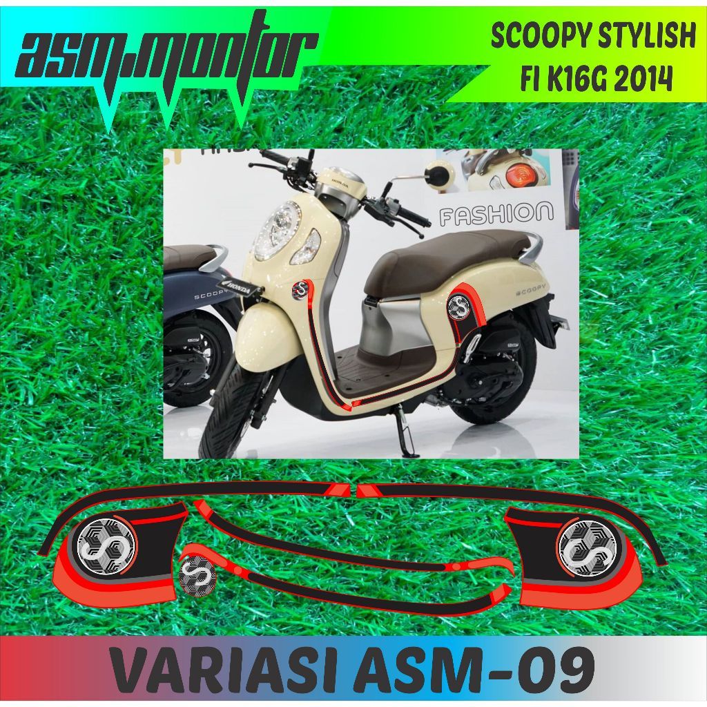 Striping sticker Scoopy stylish 2021body standar variasi