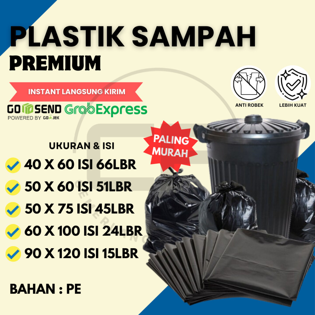 Kantong Plastik Sampah Uk 40x60 50x60 50x75 60x100 90x120Tebal & Kuat