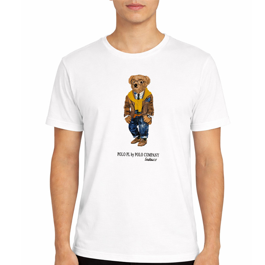 POLO - 7733.25 Mens T-shirt Bear - White