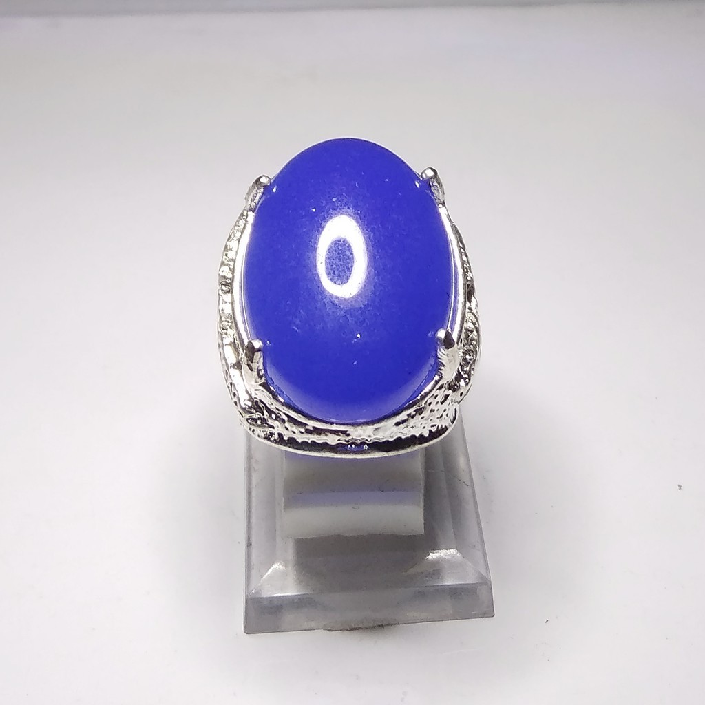 cincin batu akik sepertos jumbo warna biru JGART