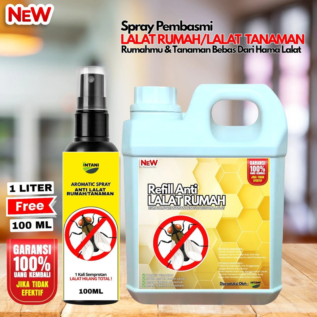 PAKET HEMAT 1L GRATIS 100ML | Spray Pengusir Lalat | Pembasmi Lalat | Lalat Rumah | Lalat Tanaman | 