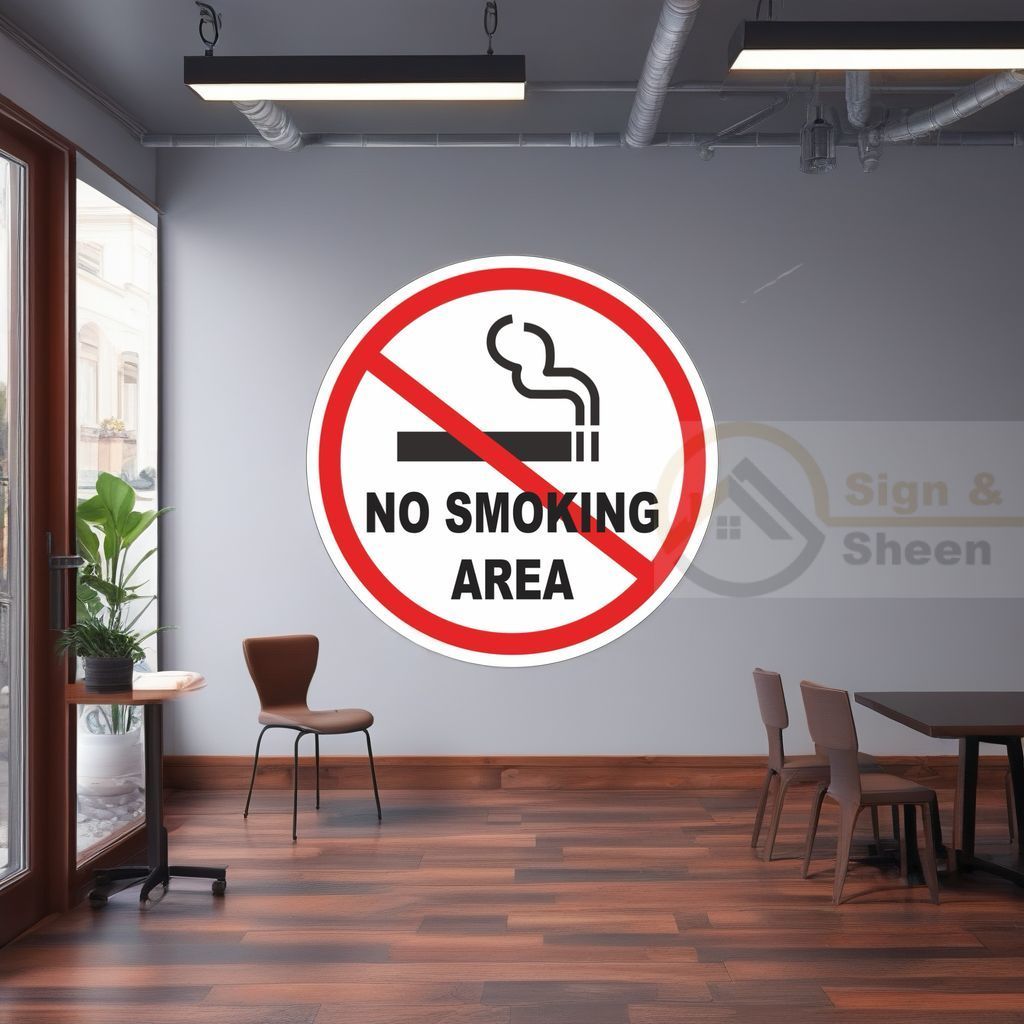 SS No Smoking Sign akrilik, Lambang smoking area Akrilik