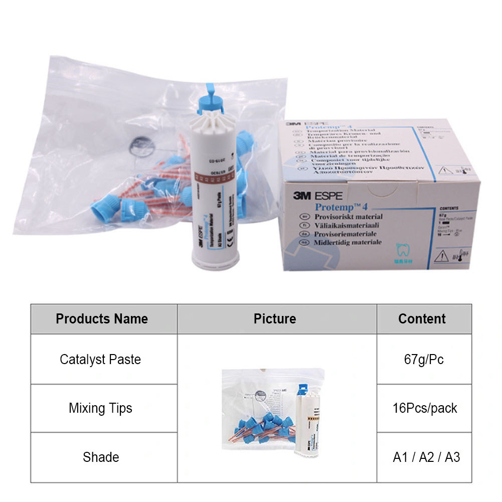 3M ESPE Protemp 4 Composite Resin Adhesive Temporary Crown Bridge Material Catalyst Paste Cartridge 