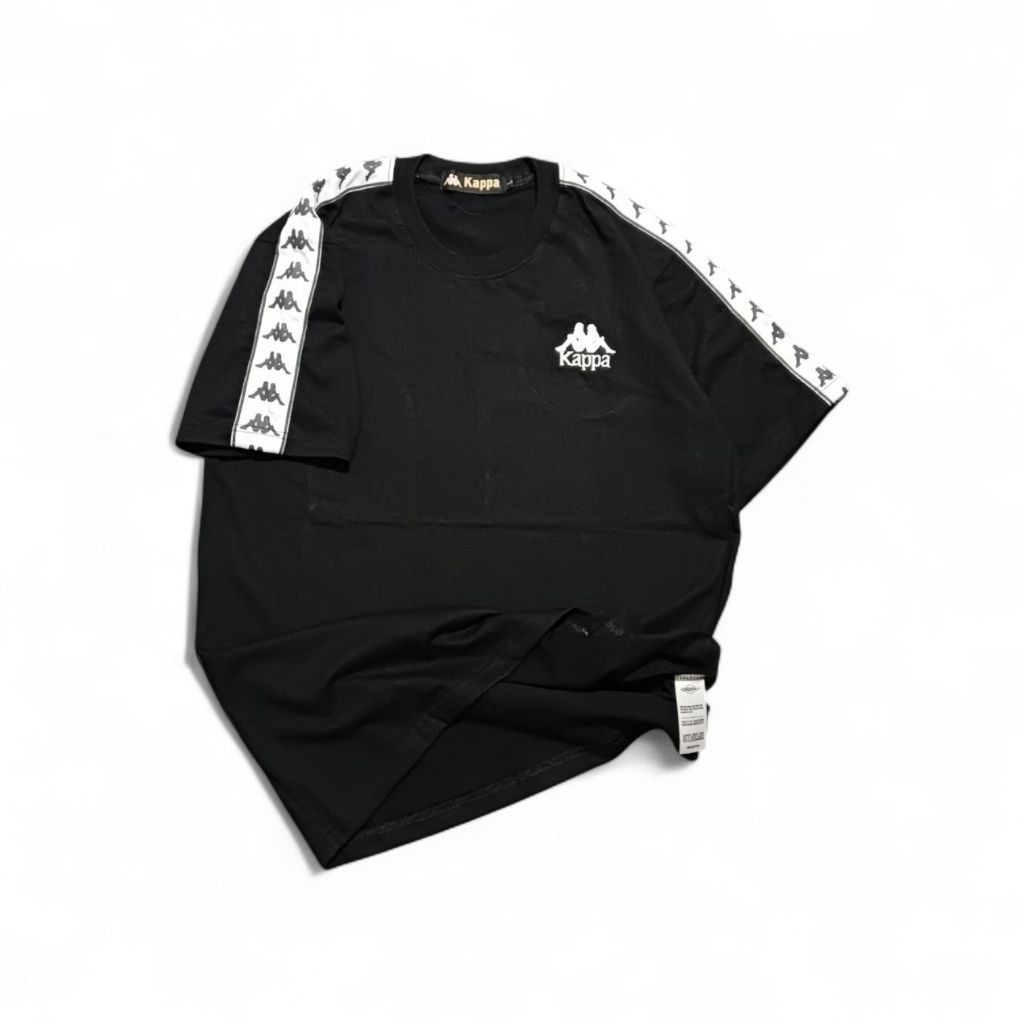 Baju Kaos Kappa Tapped Black Katun Combed 24s
