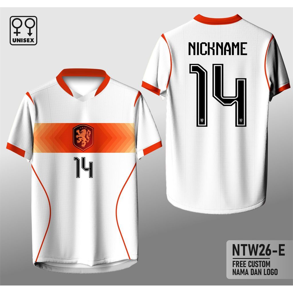 Jersey Timnas Belanda Away Piala Dunia 2026 Kaos Atasan Belanda/Netherlands Away Sepak Bola NTW26-E