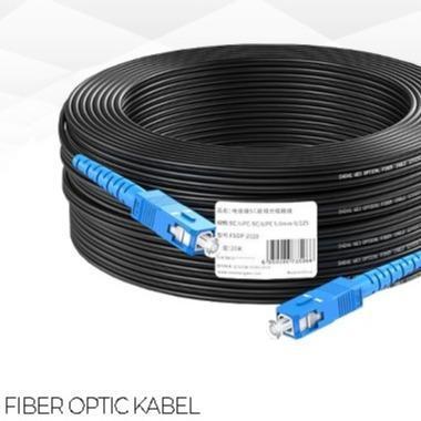Fiber Optic Cable Kabel FO 50m 100m 150m 200m 300m 400m 1core 3sling Fiber Optik 50meter 100meter 15