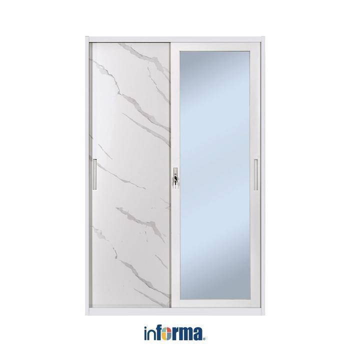 INFORMA LILY LEMARI PAKAIAN 2 PINTU GESER - PUTIH