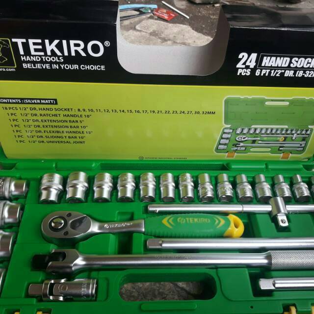 Kunci shock tekiro 24 pcs Alat teknik alat bengkel alat tukang pertukangan