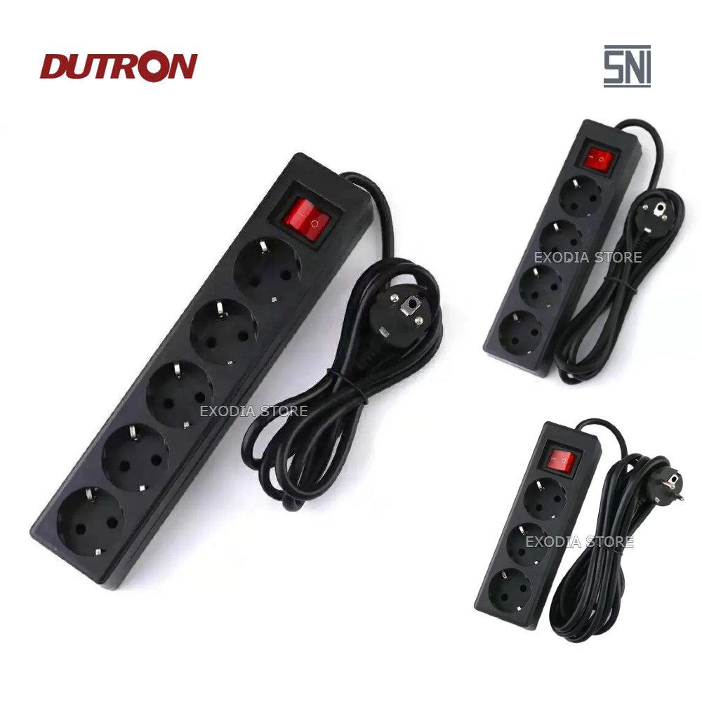 Win Engine DUTRON Stop Kontak Switch ON/OFF SNI 3 Lubang 4 Lubang 5 Lubang Kabel 3 meter & 5 meter D