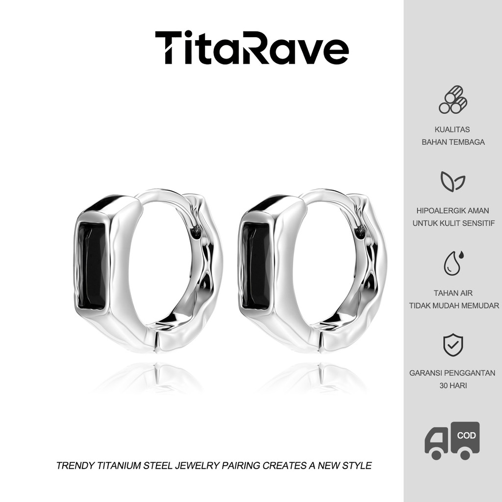 TitaRave Anting Perak Tidak Teratur Pria Tren Unik Gaya Minimalis Bulat Kecil Anting Telinga Wanita