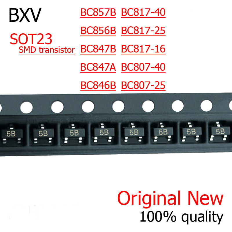 100PCS BC807-25 BC807-40 BC817-25 BC817-40 BC846B BC847B BC847C BC848B BC856B BC857B SOT23 SMD trans