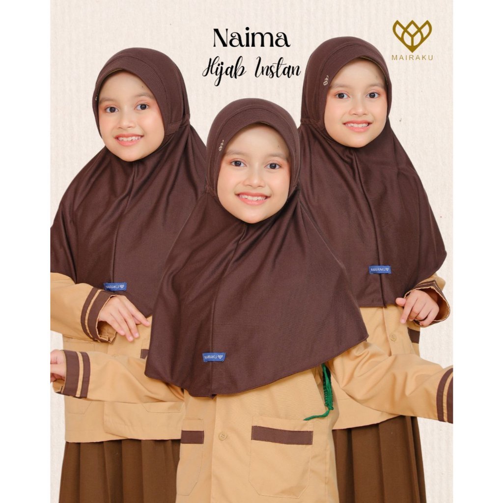 Mairaku Jilbab Kerudung Anak Pramuka Perempuan Sekolah Instan TK SD Hijab Naima SS2