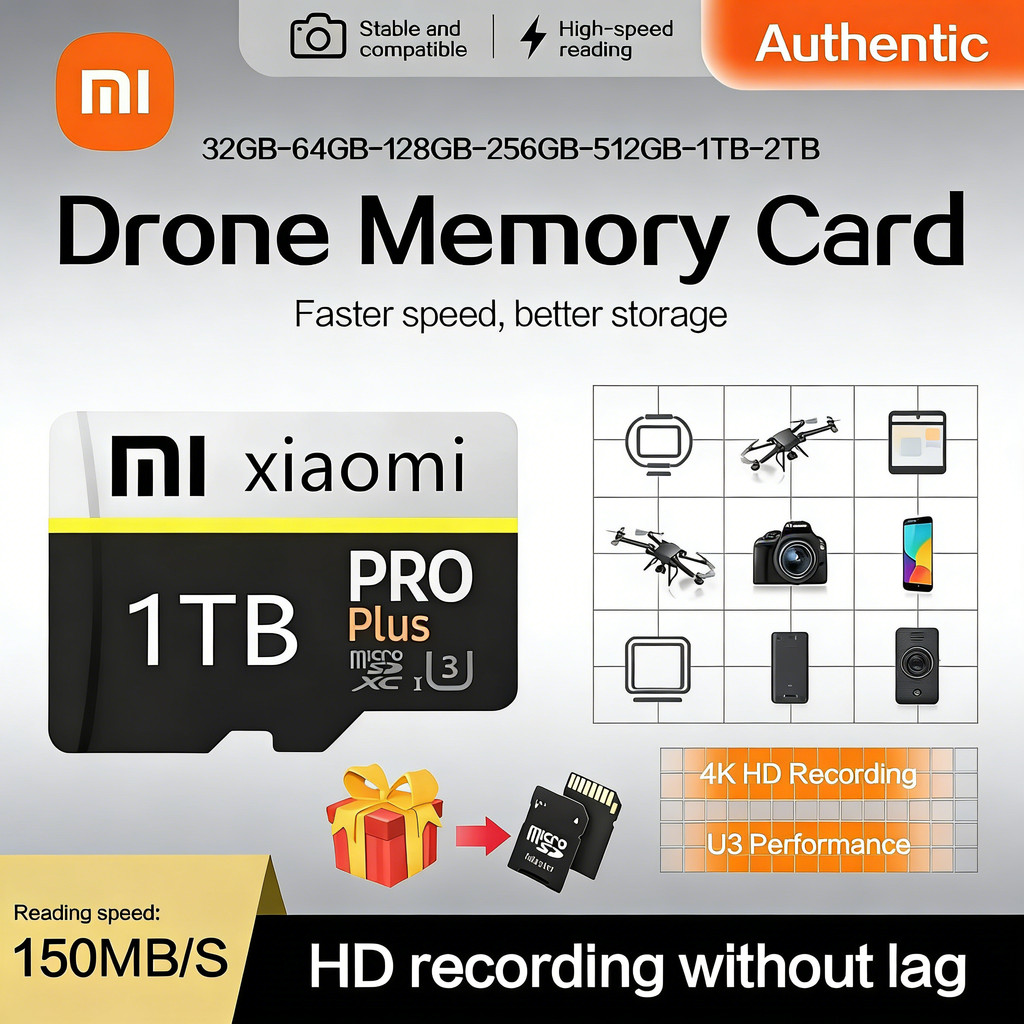 XiaoMi Micro SD Card 2TB/1TB/512GB/256GB/128GB/64GB/32GB Kartu Memori Performasi Tinggi High-Speed m