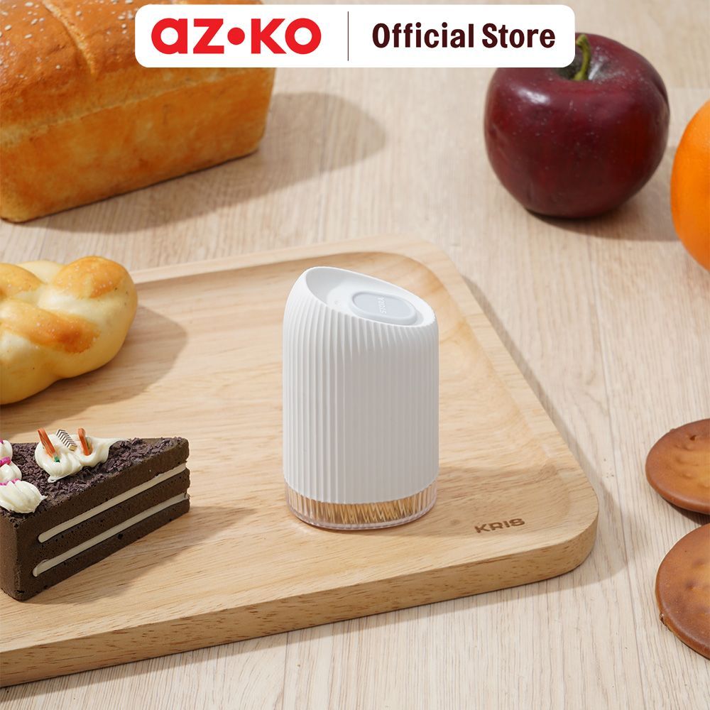 AZKO Stora Tempat Tusuk Gigi Plastik - Putih Toothpick Holder Tooth Pick Box