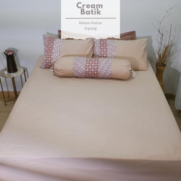 [SALE] Soulmate Sprei Katun Jepang King Size 180x200 Tinggi 40cm - Cream Batik KK