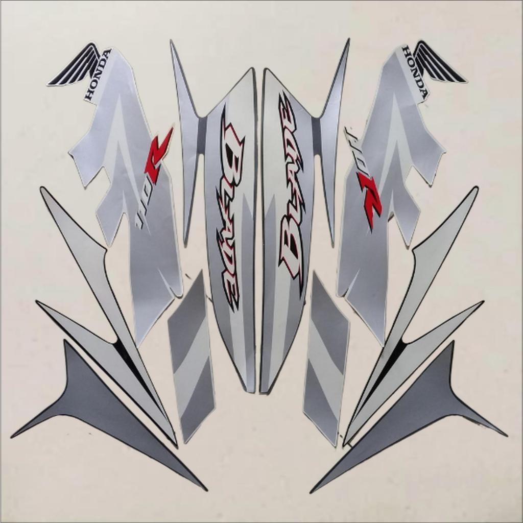 Striping Stiker Motor Honda Blade R 110 2009 Silver